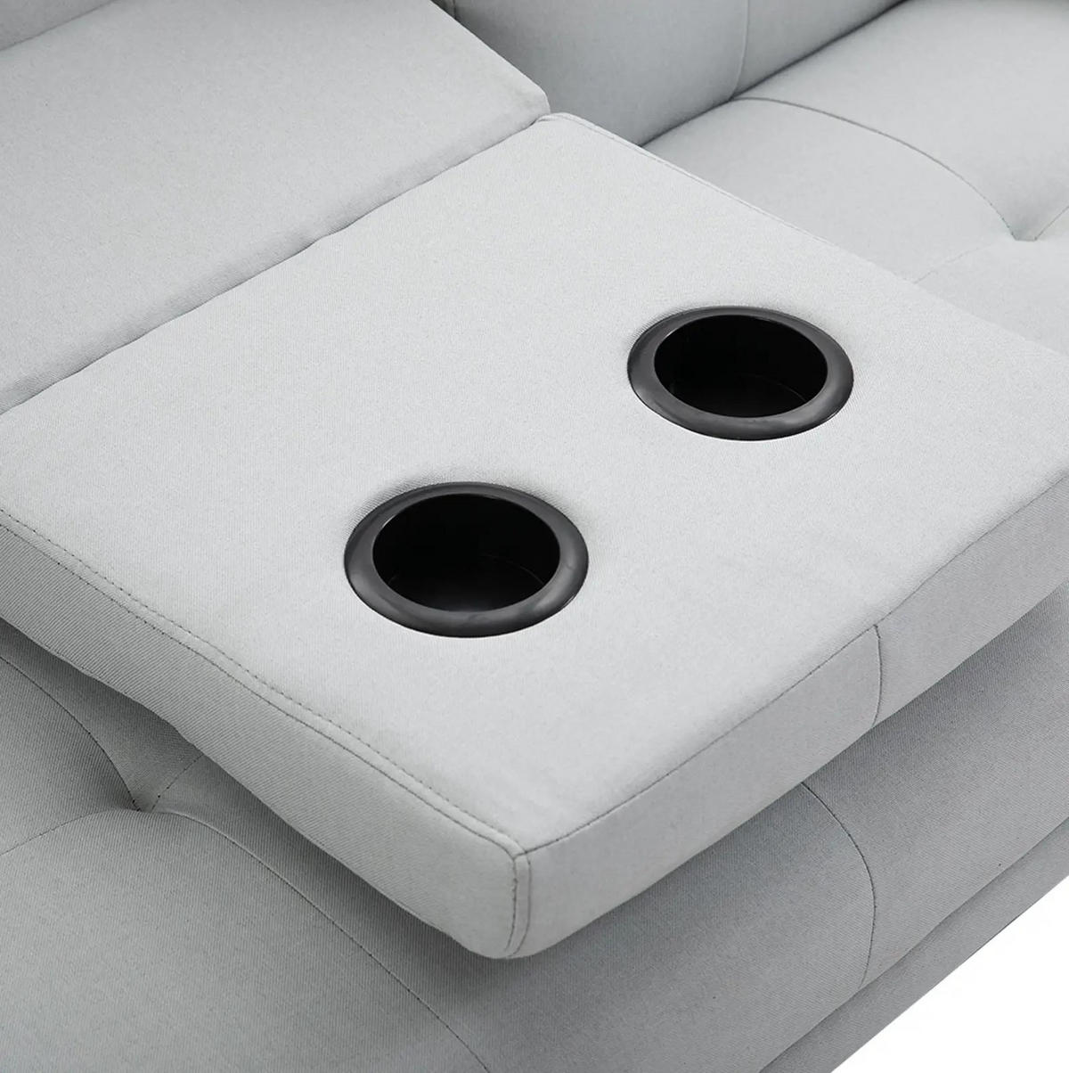 SCHLAFSOFA verstellbar 181 x 77 x 72 cm Polyester Light Gray - Hellgrau, Holzwerkstoff (181/78/77cm) - Meubliv