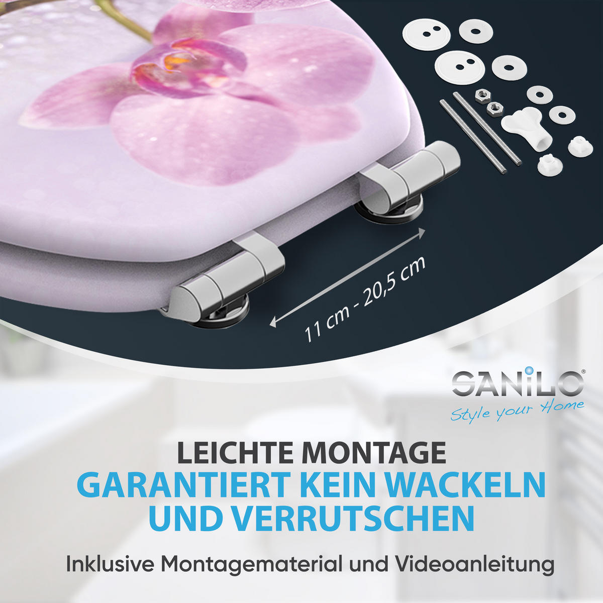 WC-SITZ mit Absenkautomatik Blooming - Pink, Holzwerkstoff (38/6/47cm) - Sanilo