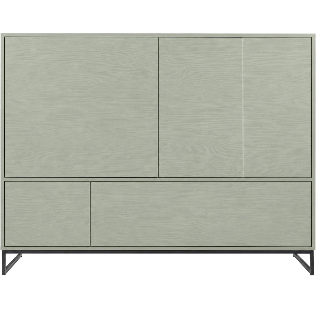 KOMMODE Giana mit 5 Türen, 160 cm, Eukalyptusfarbe - Eukalyptusholzfarben, Holzwerkstoff (160/120/45cm) - Beautysofa