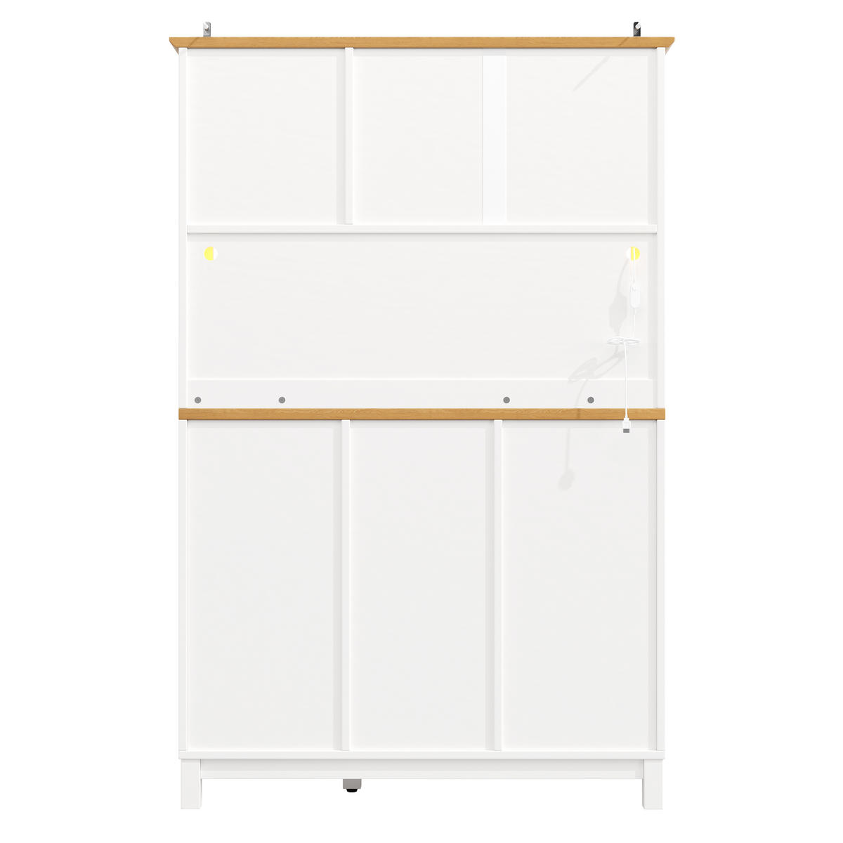 GESCHIRRSCHRANK aus MDF 104x40x180cm in Weiß mit LED-Lichtleiste - Weiß, Holzwerkstoff (104/180/40cm) - Modfu
