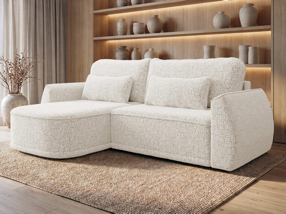 ECKSCHLAFSOFA Lorenzo - Schwarz/Naturfarben, Holz/Kunststoff (260/165cm) - MIRJAN24
