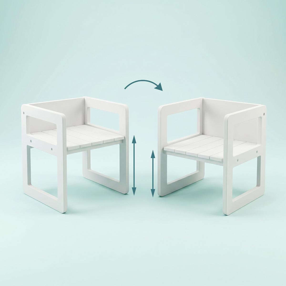 SET Alb copii 3-piese - alb, compozit lemnos (57/44/44cm) - Relaxdays