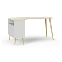 SCHREIBTISCH Weiß, Eiche 81/145.1/75.8 cm - Weiß, Holzwerkstoff (81/145.1/75.8cm) - DMORA