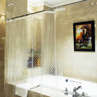 DUSCHVORHANG 3D Rhombus Transparent 240 x 200 cm - Transparent, Kunststoff (200/240cm)