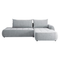ECKSCHLAFSOFA Bueno I, Seite: Rechts - Hellgrau/Schwarz, Holz/Textil (300/185cm) - MIRJAN24