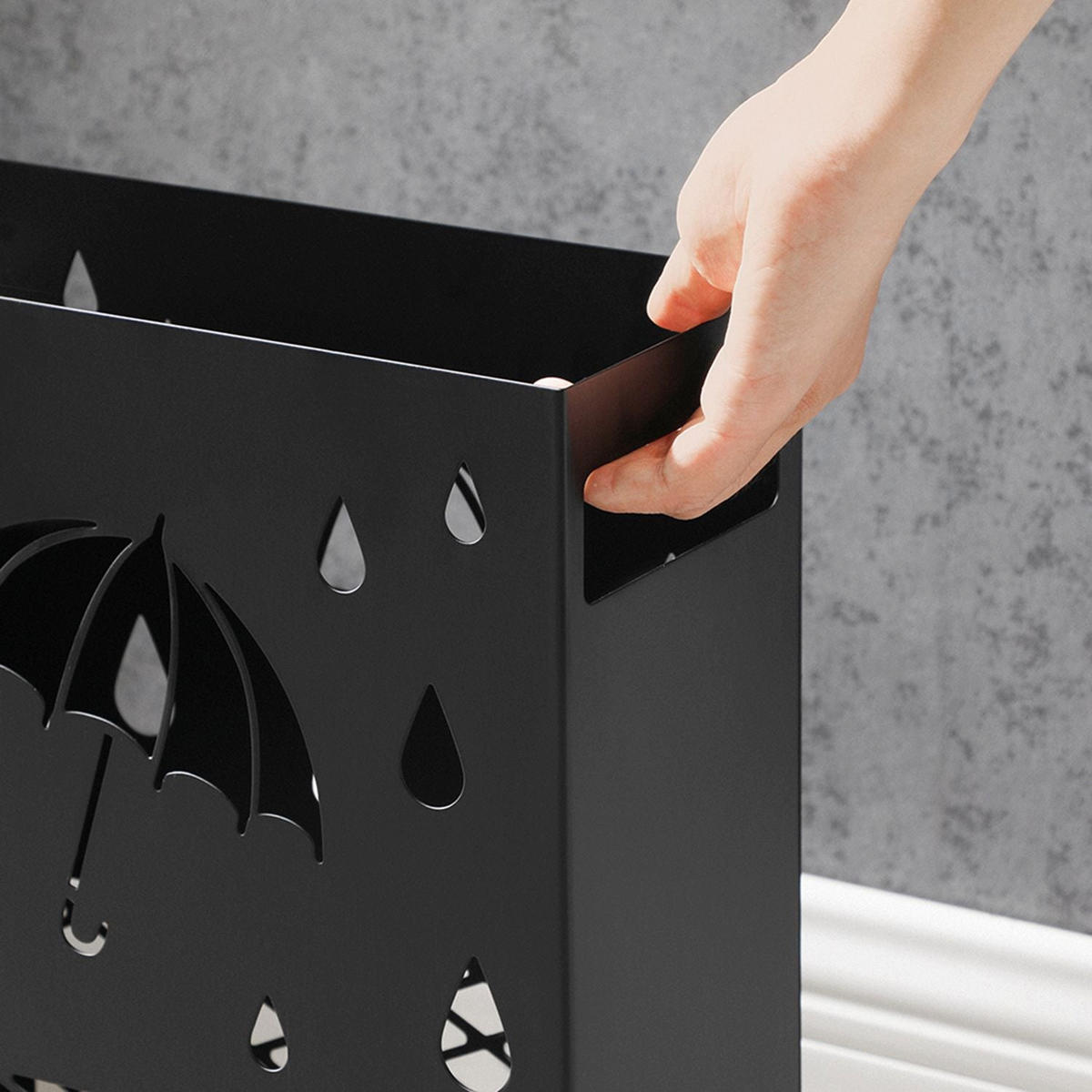 REGENSCHIRMSTÄNDER - Schwarz, Metall (12/41/28cm) - Hansiro