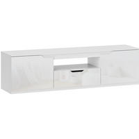 LOWBOARD 160/38/43 cm in Weiß mit 2 Türen, Schublade und Kabelmanagement - Weiß, Holzwerkstoff (160/43/38cm) - Flora Grace