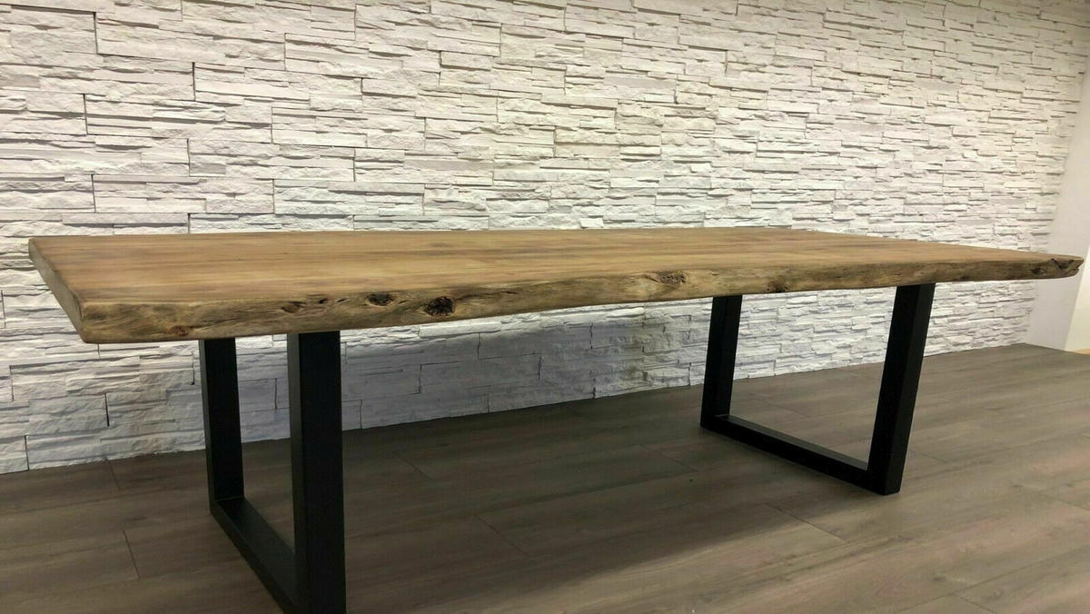 BAUMKANTENTISCH Bellary 160 - Schwarz/Akaziefarben, Holz (160/90/76cm) - Sedex