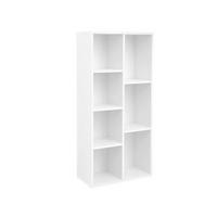BÜCHERREGAL WÜRFELREGAL - Weiß, Holzwerkstoff (24/106/50cm) - Hansiro