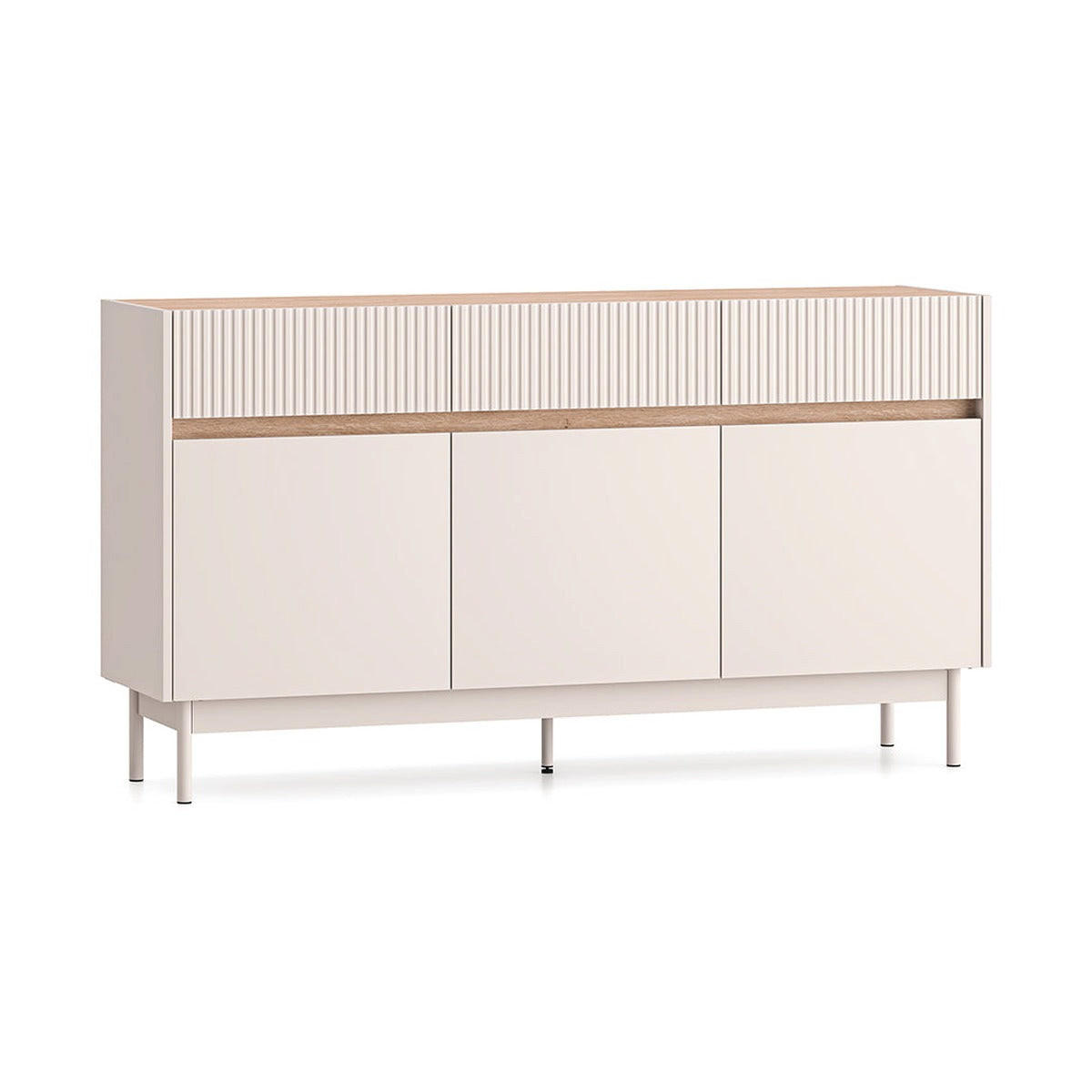 KOMMODE – 154 cm – Dunea - Kaschmir/Eichefarben, Holzwerkstoff (154/85/40cm) - hi-markt