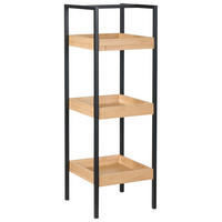 RAFT cu 3 niveluri bambus maro deschis Tajzara - maro/negru, lemn (30/90/30cm) - Beliani