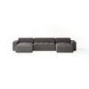 ECKSOFA Bouclé-Stoff 10 Sitzer Bornum U, Grau - Grau, Textil (386/70/155cm) - Meblito