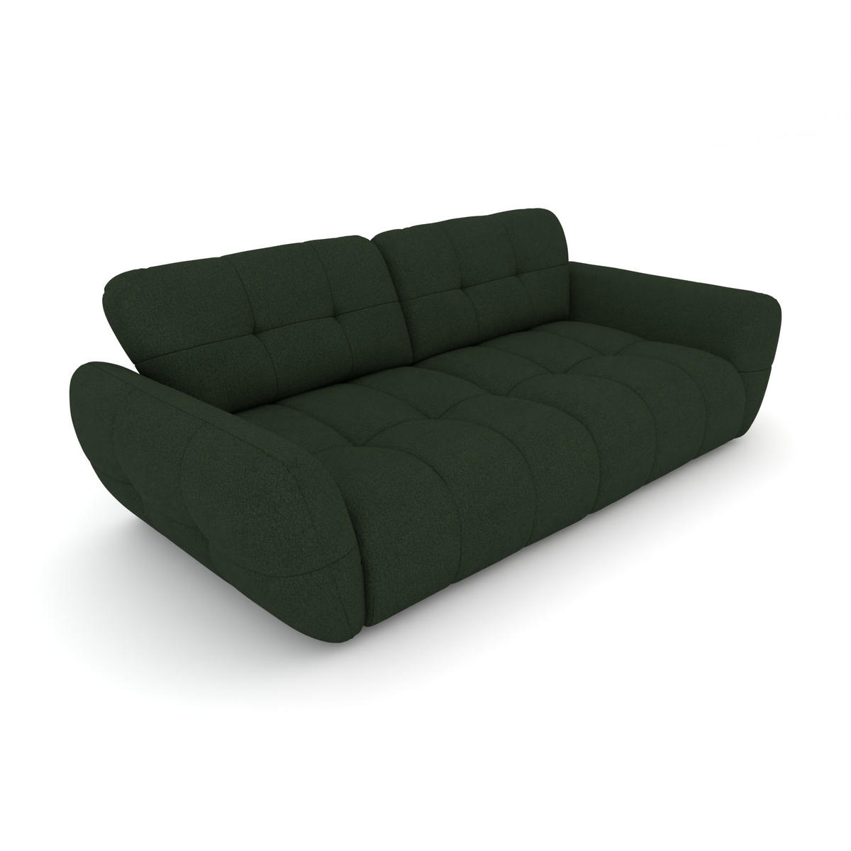 BIGSOFA Vannes Chenille Grün 272/134/68 cm - Dunkelgrün, Kunststoff/Textil (272/68/134cm) - foamnova