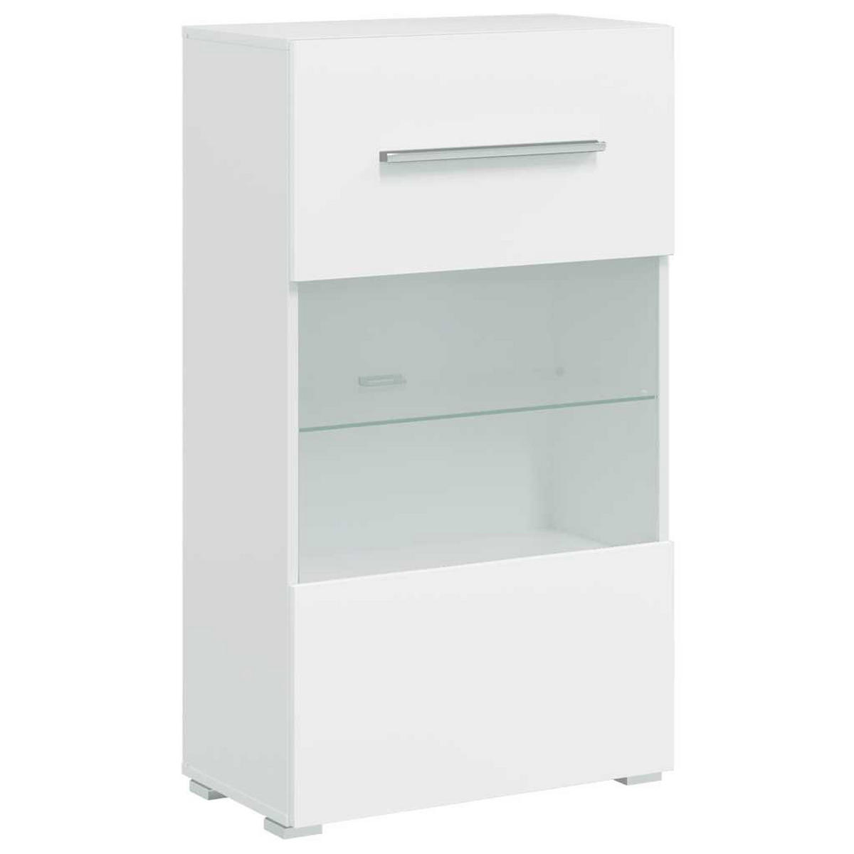 FÜNFTEILIGE WOHNWAND TV-SCHRANK MIT LED-BELEUCHTUNG WEISS - Schwarz/Weiß, Holz (30/35/140cm) - vidaXL