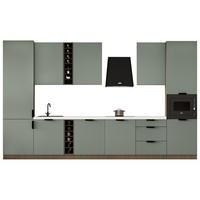 KÜCHENZEILE 360 cm - Sorento KS3-M375 - in Grün / Dunkle Eiche - Eichefarben/Schwarz, Holz (375/247/58cm)