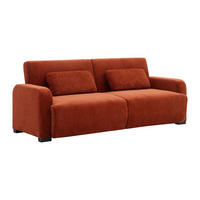 3-SITZER Schlafsofa Clic-Clac - Chenille-Stoff - Terrakotta - LOMARIO - Braun, Textil (213/85/93cm) - Vente-Unique