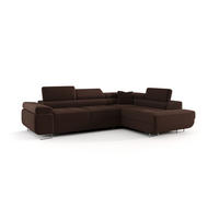ECKSOFA EMILY mit Schlaffunktion Poso 06 Rechts - Braun, Textil (275/200cm) - Bedante