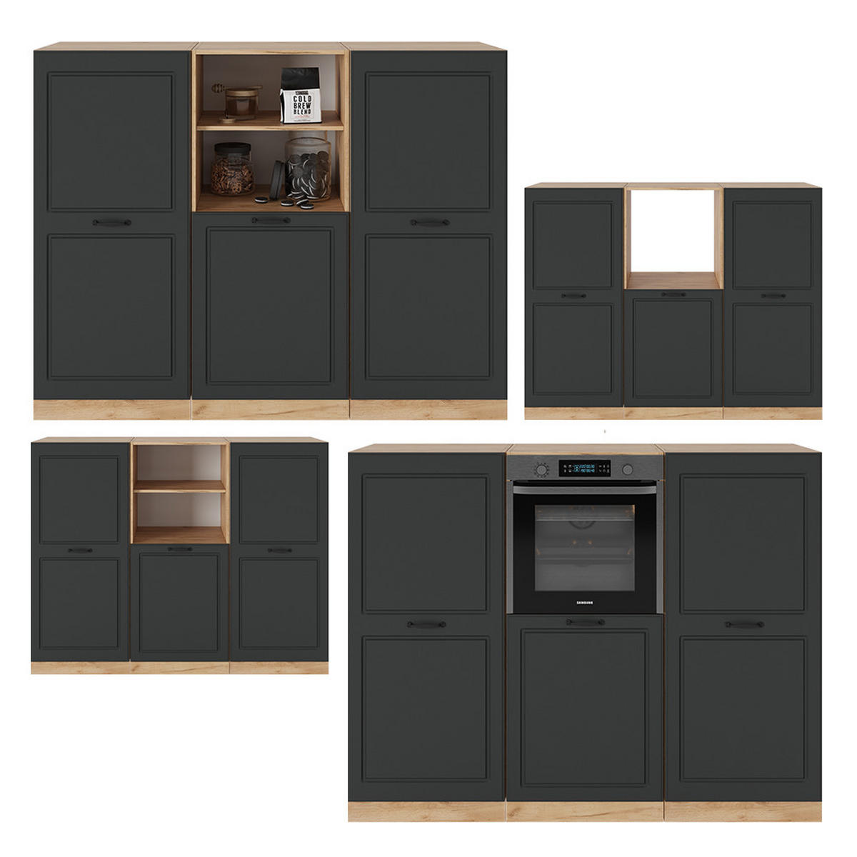 Honigeiche/Anthrazit, Holzwerkstoff (180/81.6/46cm) - Vicco