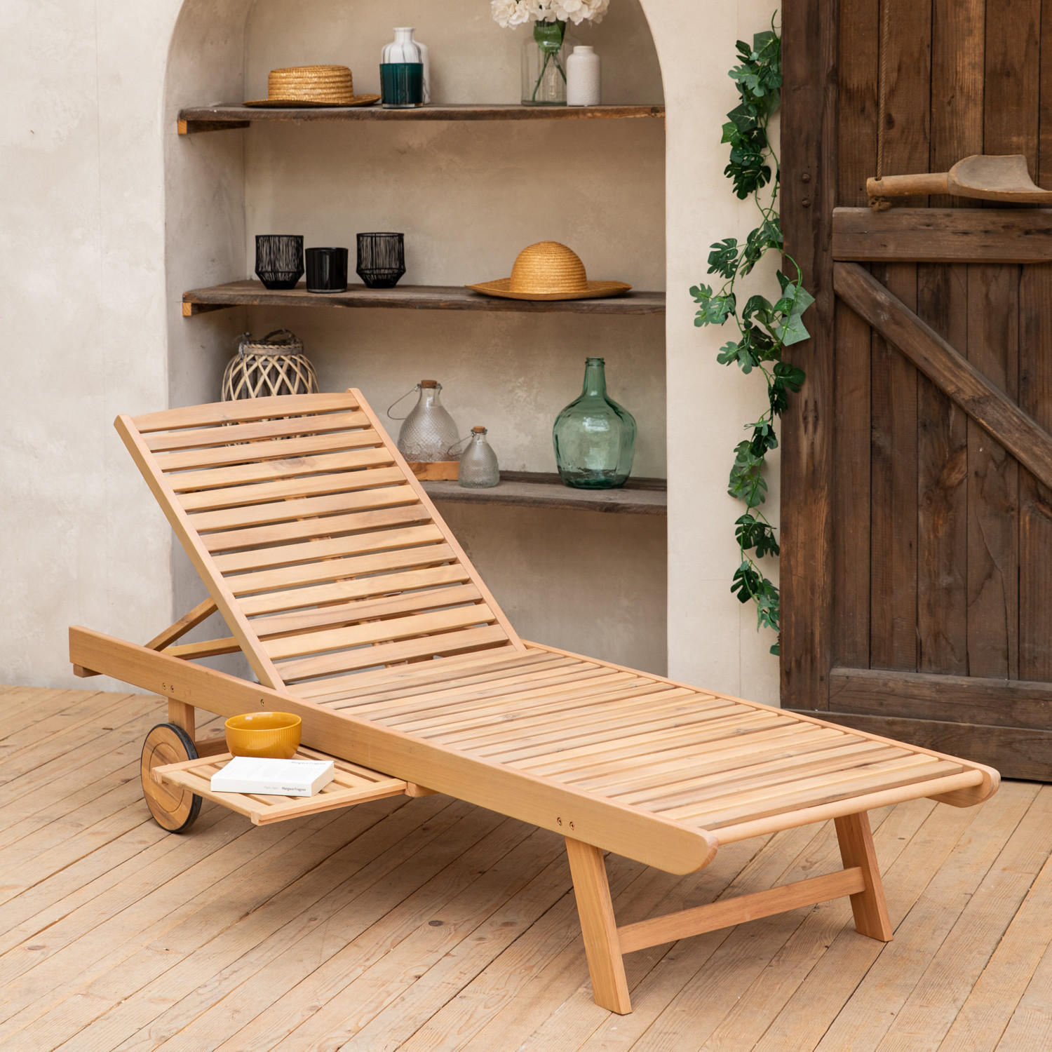 SONNENLIEGE Kanawa - Braun, Holz (64/87/196cm) - Happy Garden
