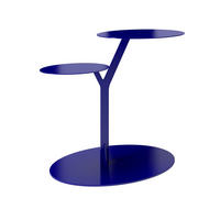 BEISTELLTISCH IROKO mit 2 Ablagen, Metall, Marineblau - Dunkelblau, Metall (54/32/44.5cm) - Kayani