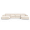PANORAMASOFA Jodie aus Samt leichtes beige 6 Sitzplätze - Beige, Textil (166/70/364cm) - Micadoni