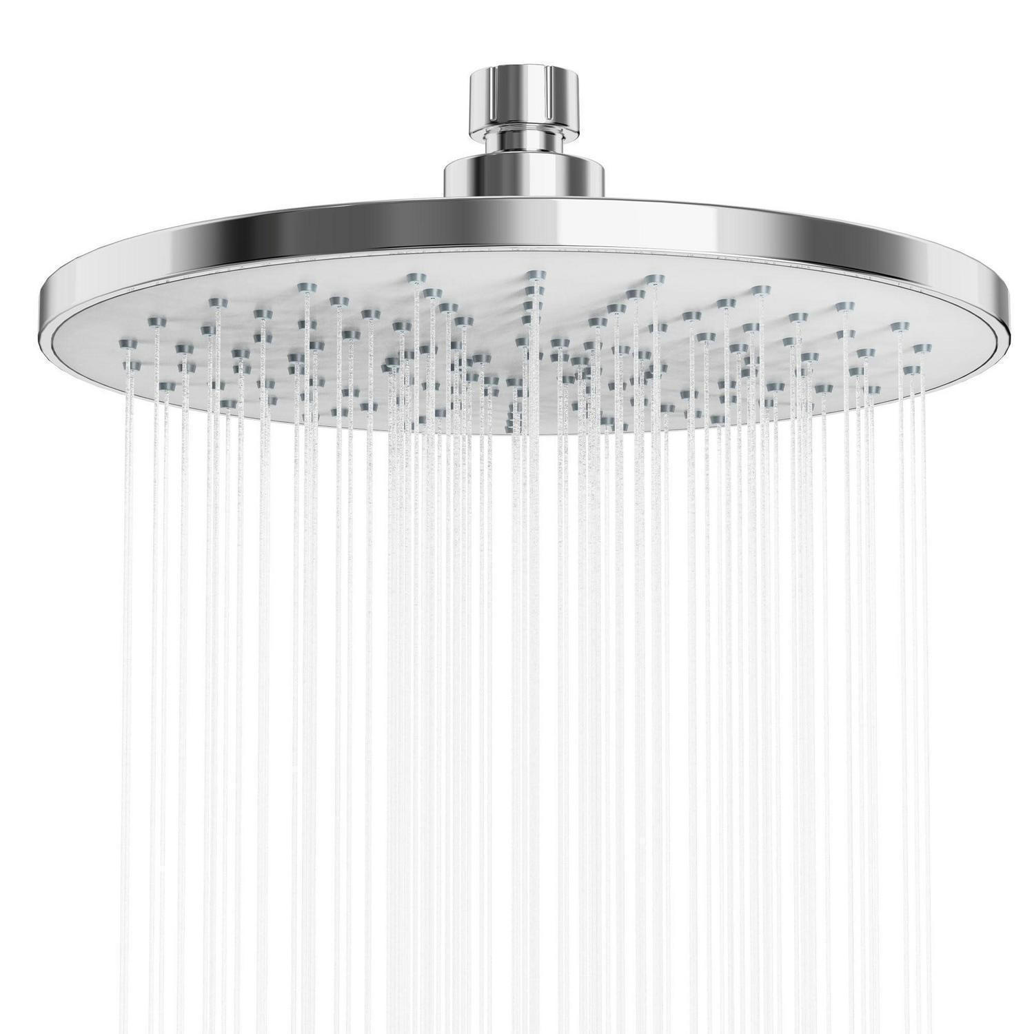 REGENDUSCHE 23 cm Chrom/Weiß Wassersparend - Silberfarben, Kunststoff (23/12.7/23cm)