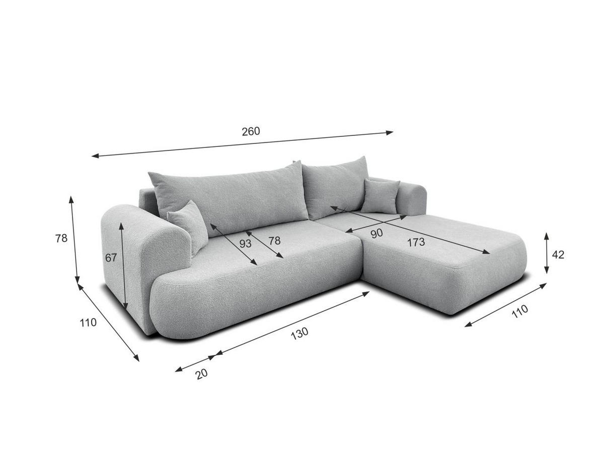 ECKSOFA Anike In Now Or Never - Dunkelgrau, Holzwerkstoff/Textil (260/173cm) - Fun Möbel