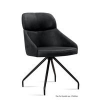 ESSZIMMERSTUHL (4er-Set) Dionne 52x82x63 Schwarz/Anthrazit - Anthrazit/Schwarz, Kunststoff (63/82/52cm) - 58aufmkessel