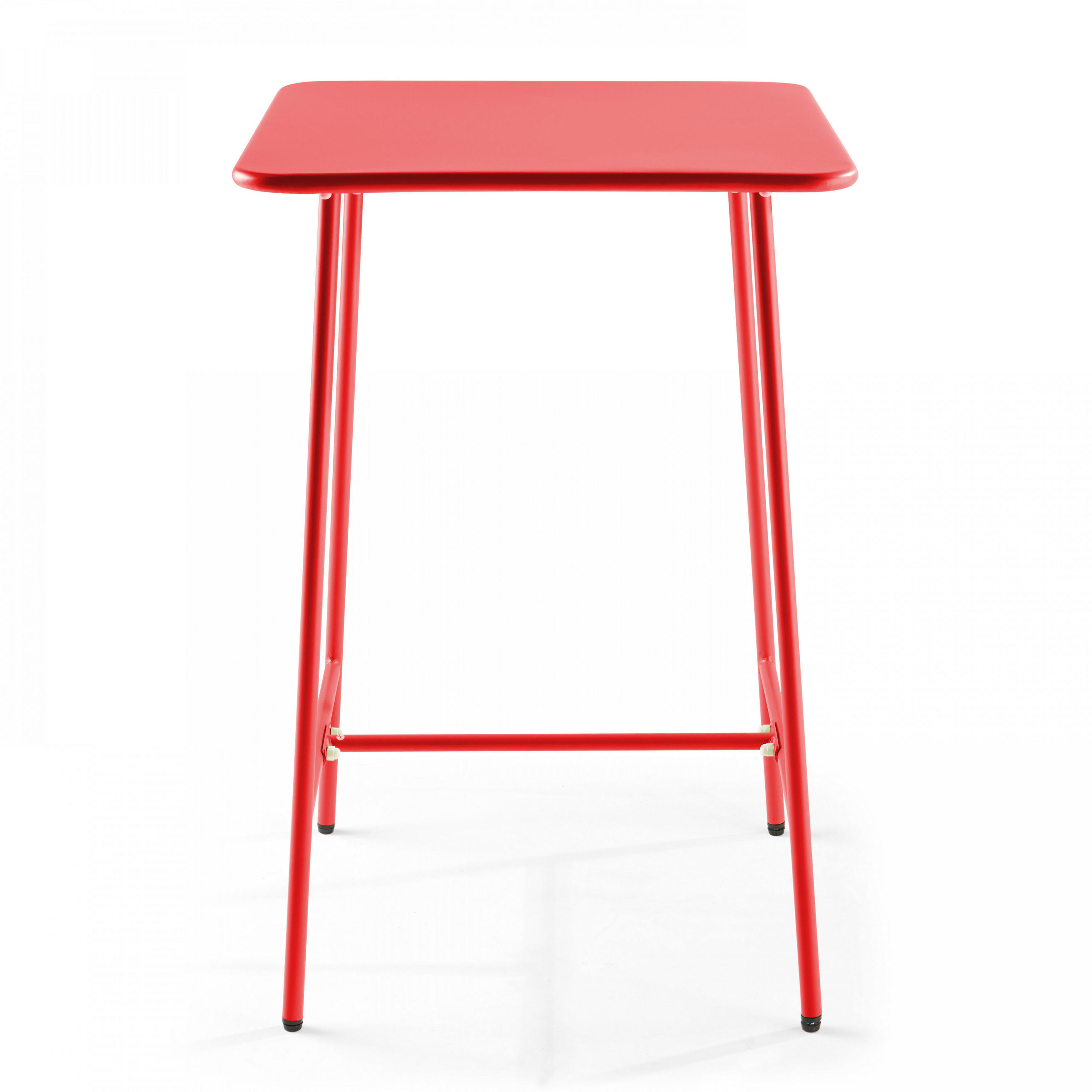 STEHTISCH, Rot - Rot, Metall (70/70/105cm) - Oviala