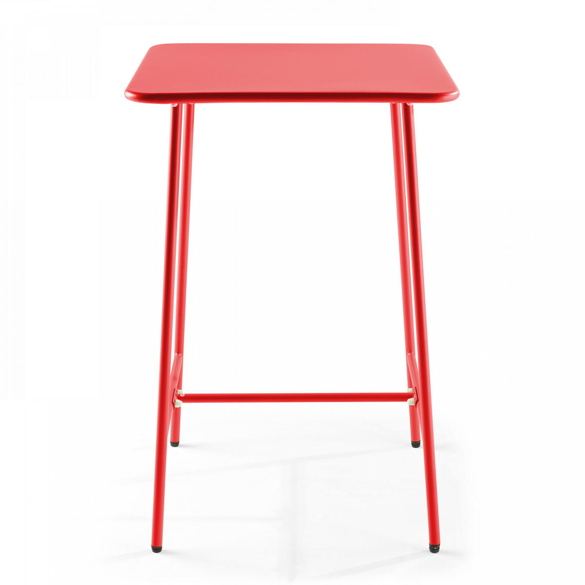 STEHTISCH, Rot - Rot, Metall (70/70/105cm) - Oviala