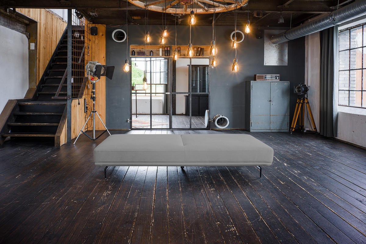 SCHLAFSOFA CANE Grau Webstoff - Schwarz/Grau, Textil/Metall (210/80/100cm) - KAWOLA