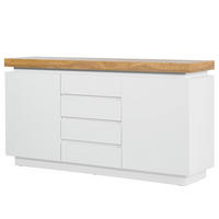 SIDEBOARD mit Beleuchtung - Weiß, Holzwerkstoff (150/80/40cm) - home24