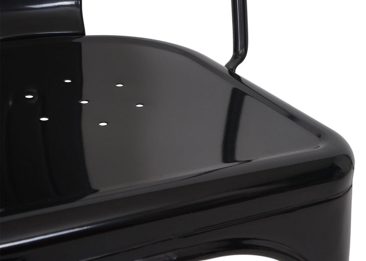 BARHOCKER mit Lehne Sitzhöhe 77cm Metall Industriedesign Schwarz mit Lehne - Schwarz, Metall (50/117/45cm) - PROREGAL