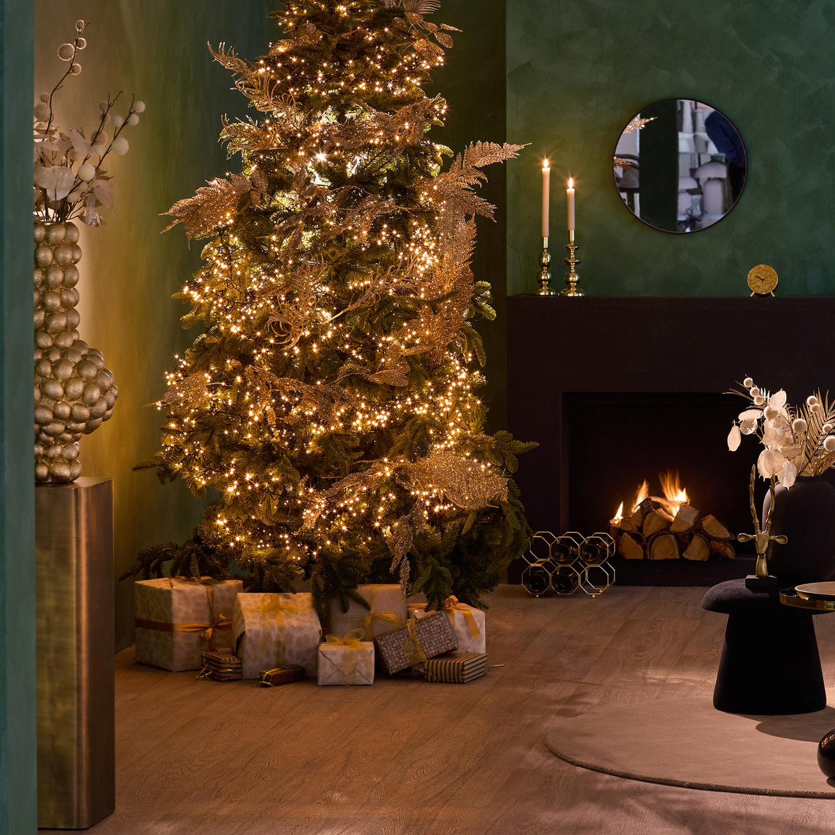 WEINREGAL Honeycomb Gold 16.5/31/22 cm - Goldfarben, Metall (31/22/16.5cm) - Present Time