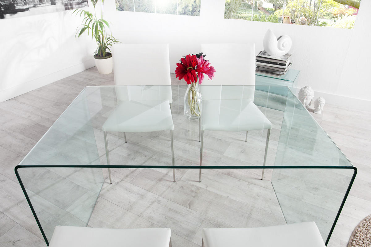 SCHREIBTISCH FANTOME Glas Transparent 120 cm - Transparent, Glas (70/120/73cm) - riess-ambiente