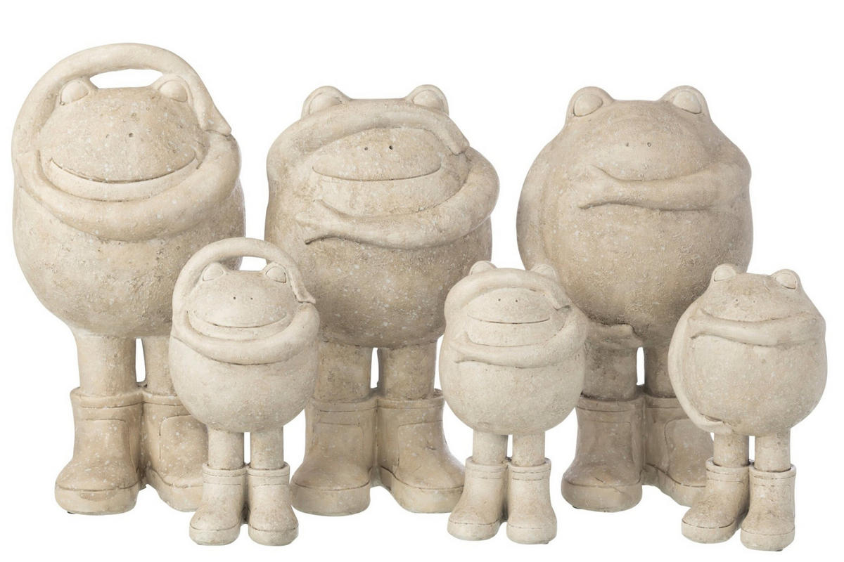 DEKOOBJEKT FROSCH SEHEN/HÖREN/SCHWEIGEN (3ER SET) - Beige, Glas/Naturmaterialien (18.8/39/22.5cm) - J-Line