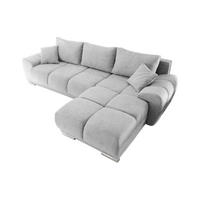 ECKSOFA beidseitig montierbar, Schlaffunktion mit Bettkasten - Chromfarben/Silberfarben, Textil (289/189cm) - ed exciting design