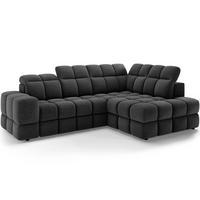 ECKSOFA Bronon mit Schlaffunktion und Bettkasten – Modernes Design, verstellbare Kopfstützen und verschiebbare Rückenlehnen - Anthrazit, Kunststoff (296/109cm) - Wohnideebilder