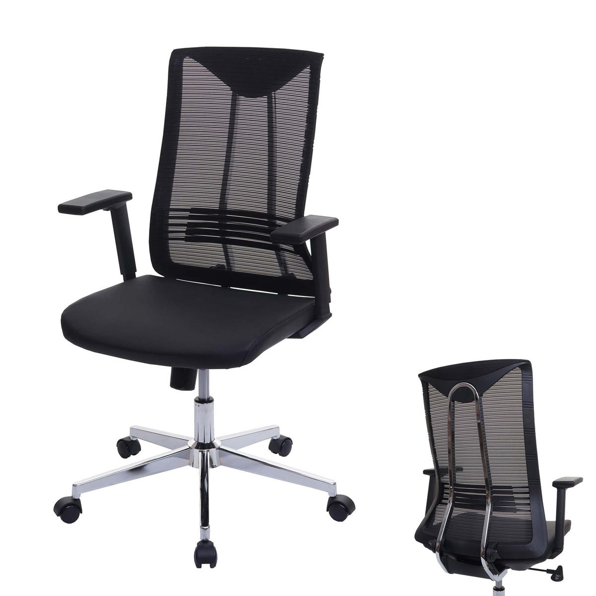 BÜROSTUHL Schwarz - Schwarz, Textil (65/110/66cm) - MCW