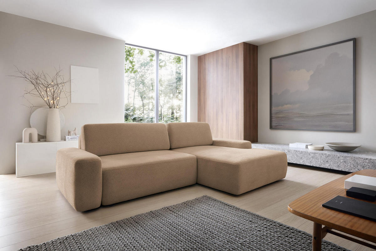 ECKSOFA BOULI Braun 264x162x82 cm - Braun, Textil (264/162cm) - FURNLUX