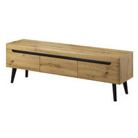 SCHRANK Schwarz Nordan TV-Schrank Artisan Eiche 160 cm - Schwarz, Holzwerkstoff (160/50/40cm) - Sepro Meble