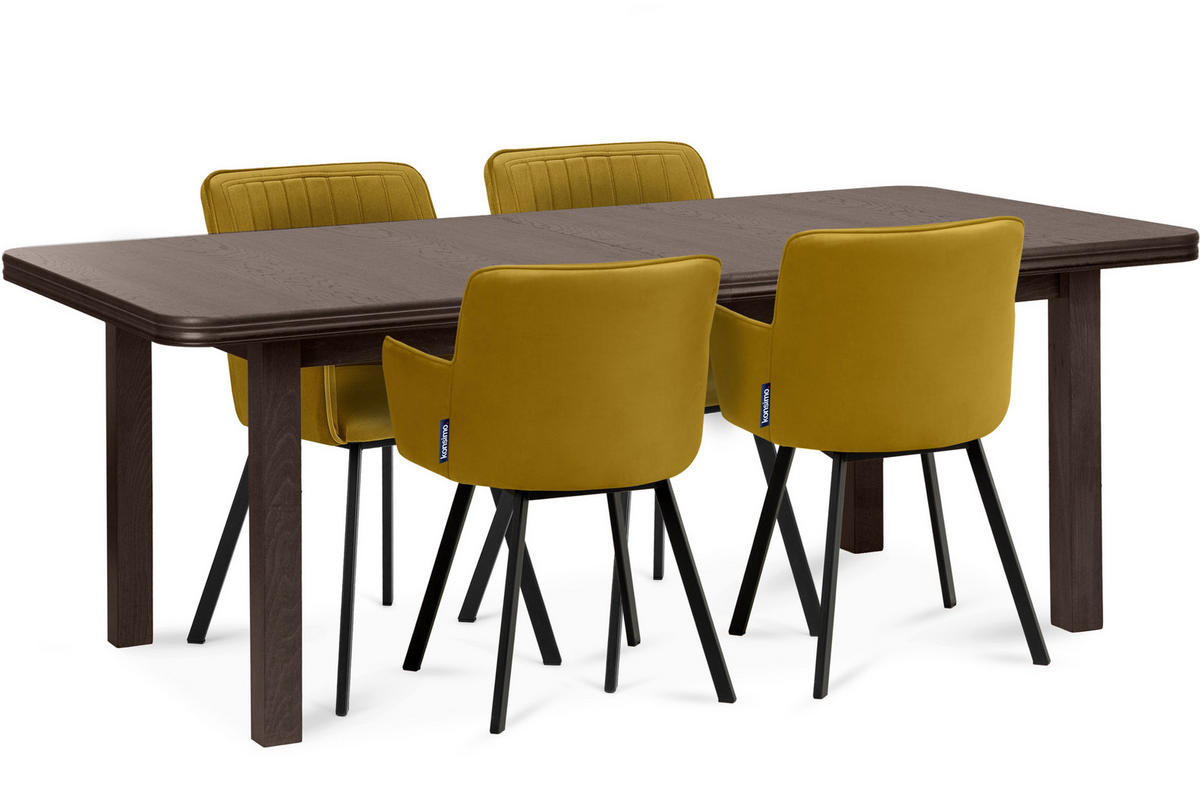 ESSTISCH COSPE ausziehbar bis 300cm, Walnuss dunkel - Walnussfarben, Holz (200/77/100cm) - KONSIMO®