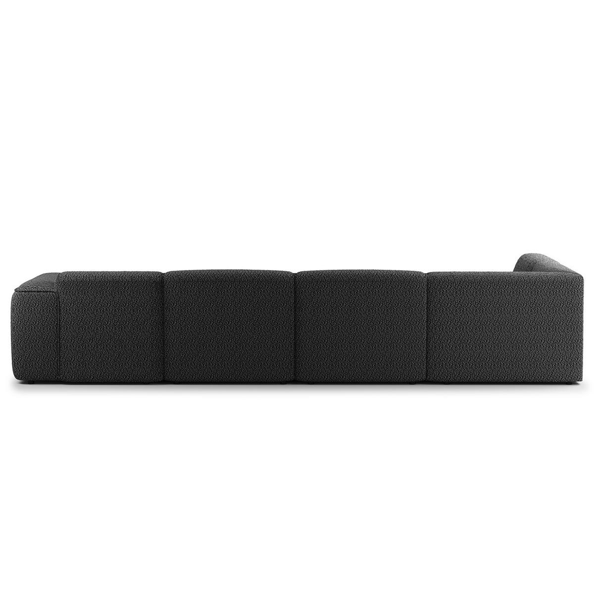 WOHNLANDSCHAFT mit Longchair - Anthrazit/Schwarz, Kunststoff/Textil (325/71/235cm) - home24