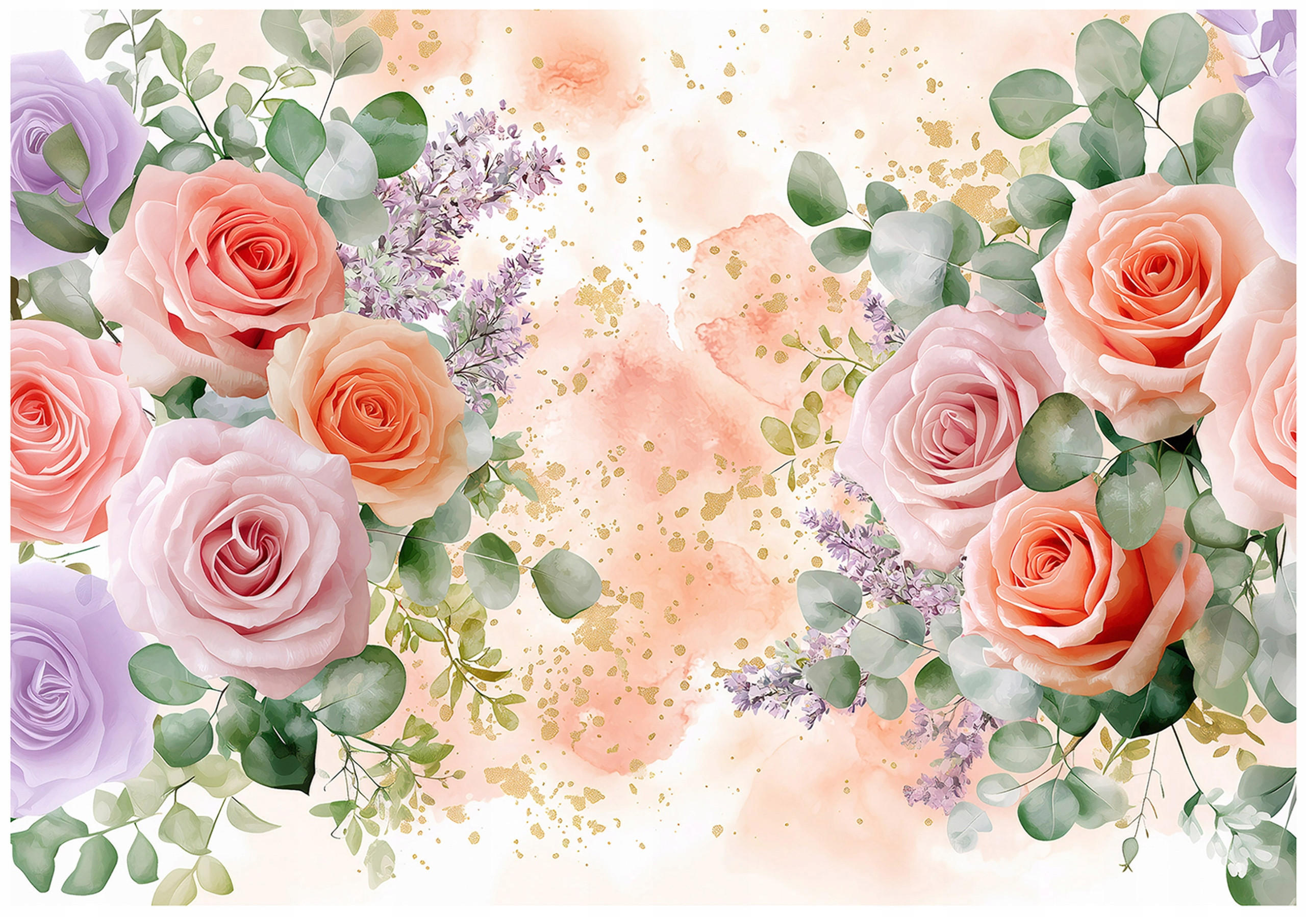 FOTOTAPETE Blumen Rosen Rosa 312x219 cm - Multicolor, Papier (312/219cm) - Wallarena