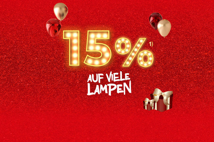 15% auf viele Lampen