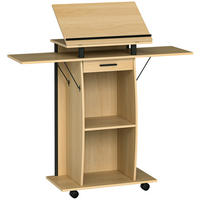 PODIUMSSTÄNDER Spanplatte Metall Eiche - Eichefarben/Schwarz, Holzwerkstoff/Kunststoff (126/37/136cm) - HOMCOM