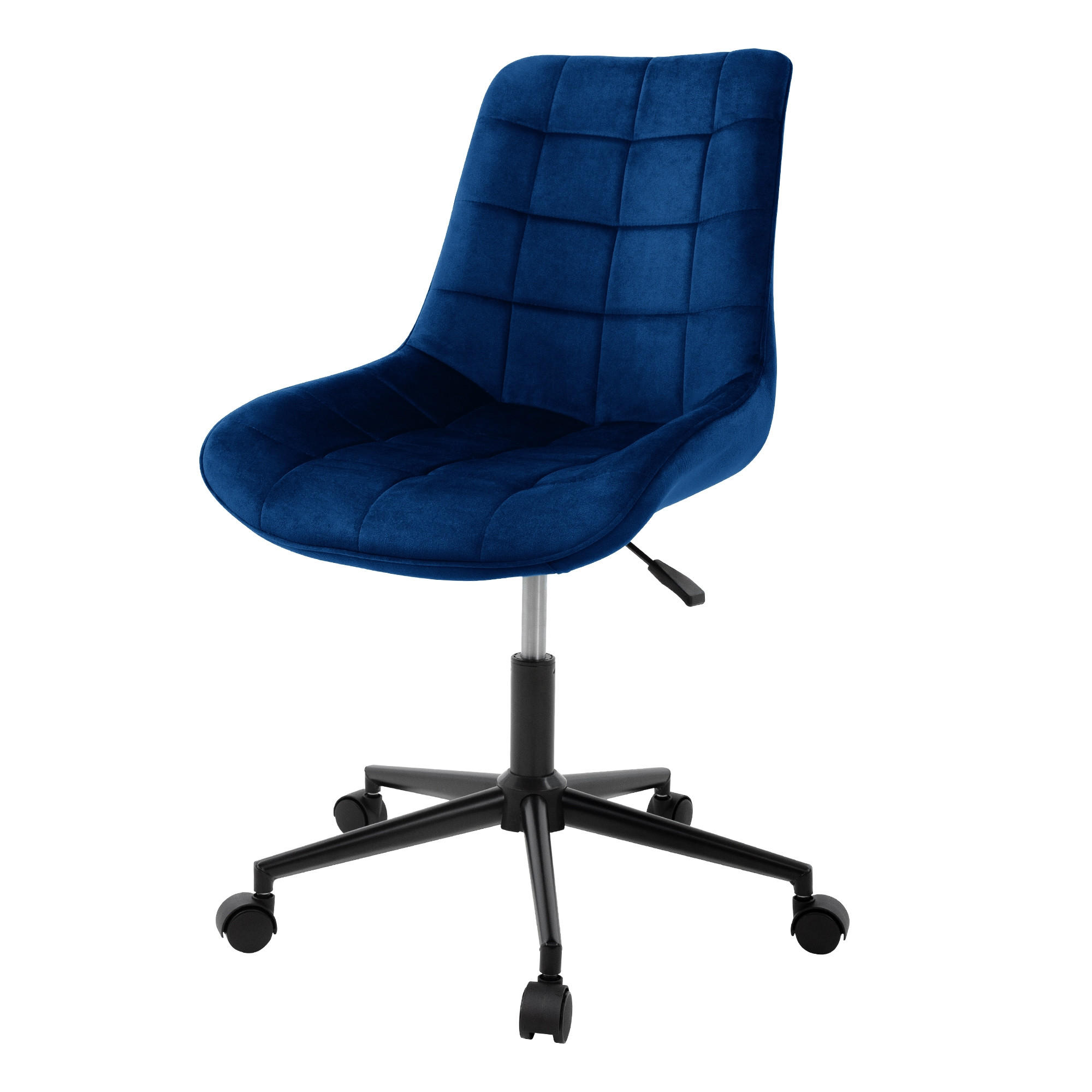 BÜROSTUHL Samt blau - Blau, Metall (53/97/60cm) - ML-DESIGN