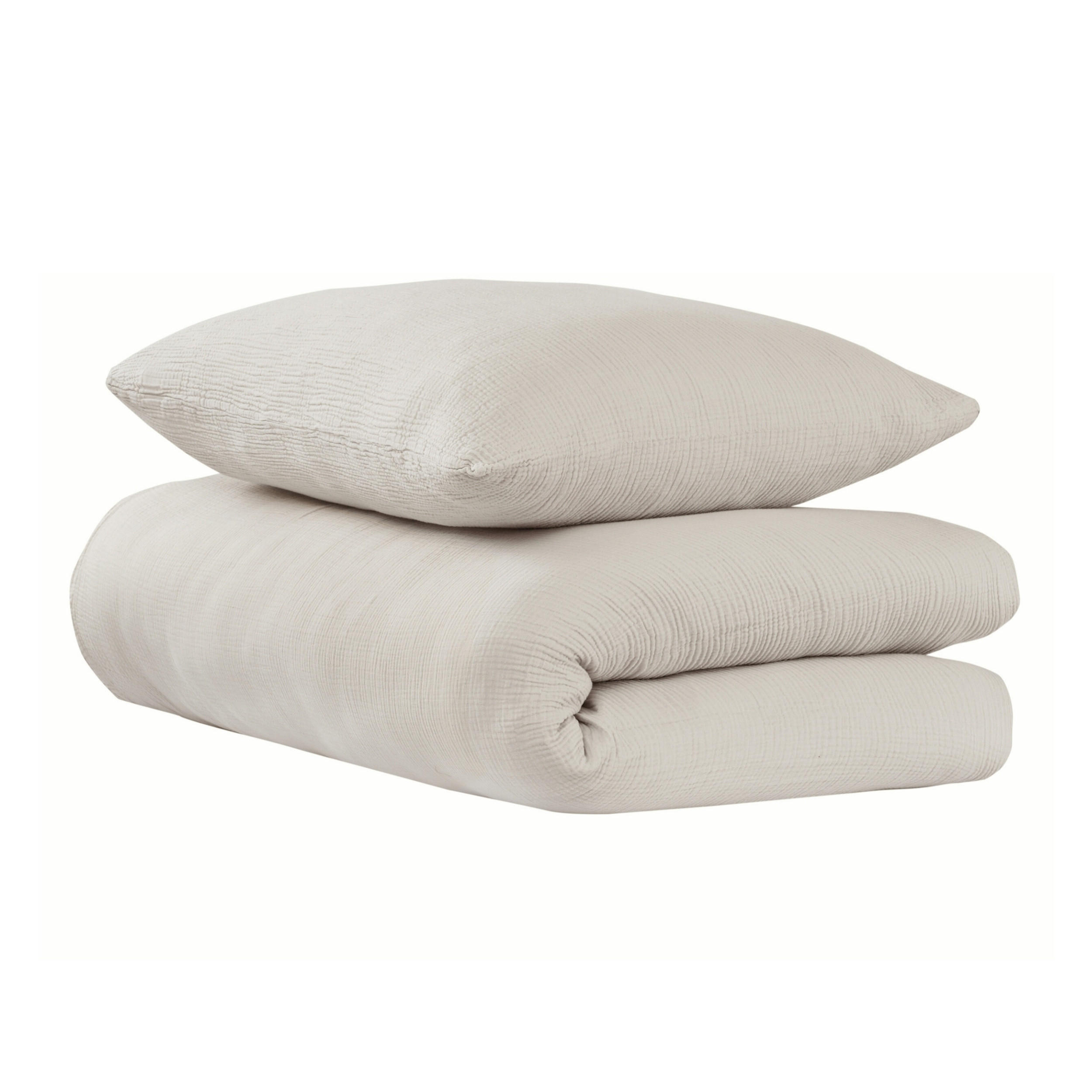 BETTWÄSCHESET Lennox - Musselin - 2-teilig - 135x200cm - Helltaupe - Taupe, Textil (135/200cm) - Uncover by Schiesser