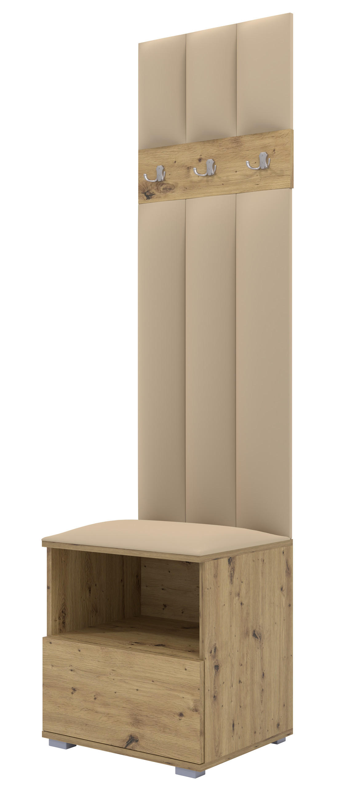 Ravio Gepolstert Eiche Artisan, Beige 50x187x40 cm