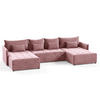 WOHNLANDSCHAFT Leno U - Rosa, Holz/Textil (365/80/180cm) - Sofnet